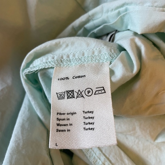 BASERANGE Viag Pants Kal Mint Hook Tape to Adjust Flare Organic Cotton Trouser L - Picture 13 of 16